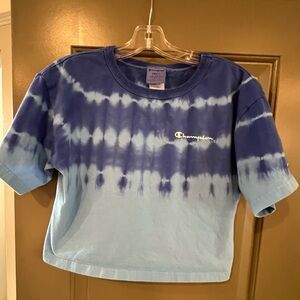 Champion Tie  Dye inspired Cropped Short Sleeve Tee